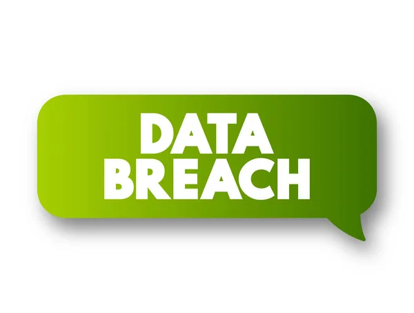 Data Breach Security Incident Which Malicious Insiders External Attackers Gain — Stock Vector
