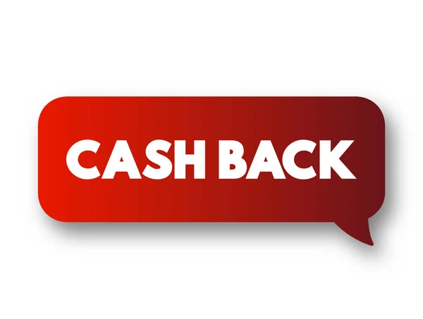Cash Back Restitutie Van Een Klein Percentage Van Het Geld — Stockvector