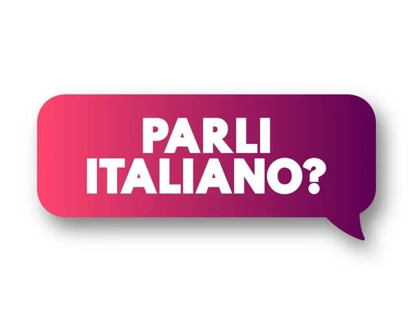 Parli Italiano Mluvíte Italsky Bublina Textové Zprávy Koncept Pozadí — Stockový vektor