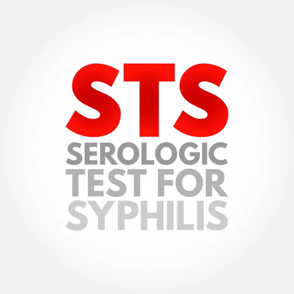 Sts Sérologický Test Zkratku Syphilis Zázemí Lékařského Konceptu — Stockový vektor