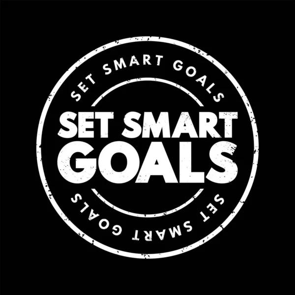 Set Smart Goals Tekststempel Concept Achtergrond — Stockvector