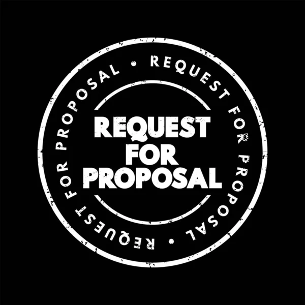 Request Proposal Document Solicits Proposal Made Bidding Process Text Concept — Stock Vector