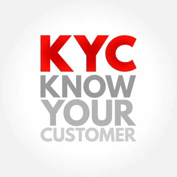 Kyc Know Your Customer Irányelvek Pénzügyi Szolgáltatások Hogy Ellenőrizze Személyazonosság — Stock Vector