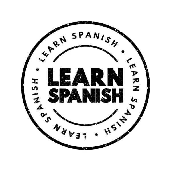 Aprender Español Sello Texto Concepto Fondo — Vector de stock