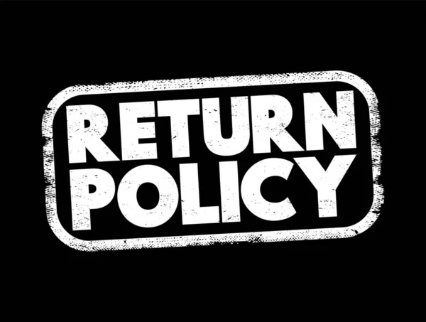 Return Policy Text Stamp Concept Background — 스톡 벡터