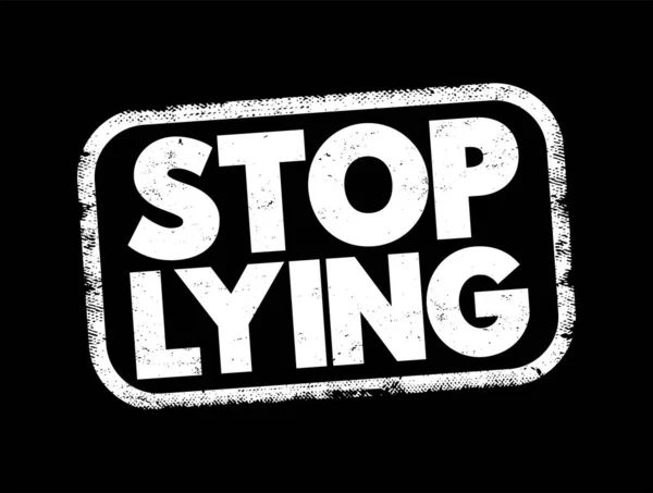 Stop Lying Text Stamp Concept Background — Stockvector