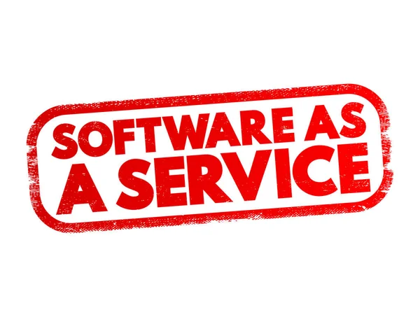 软件作为一种服务是软件的授权和交付模型 文本概念图章 — 图库矢量图片