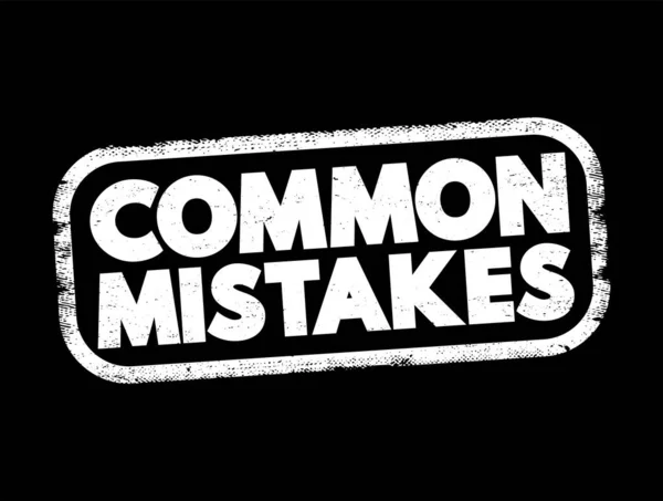 Common Mistakes Text Stamp Concept Background — Wektor stockowy