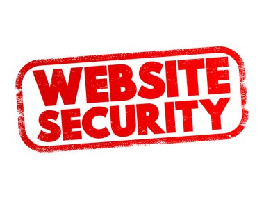 Website Security text stamp, concept background