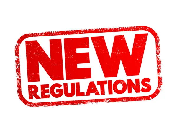New Regulations Text Stamp Concept Background — Vetor de Stock