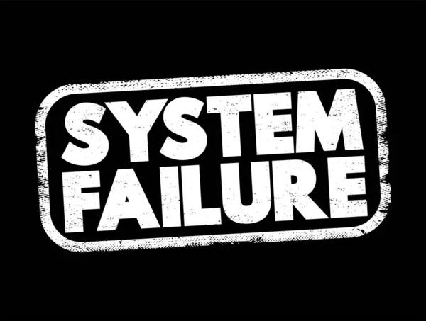 System Failure Problem Hardware Operating System Software Causes Your System — 스톡 벡터