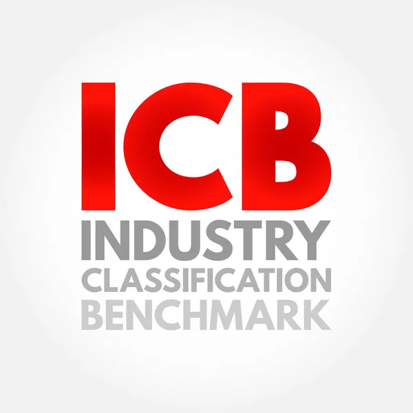 Класифікація Галузей Промисловості Мкб Англ Icb Industry Classification Benchmark Система — стоковий вектор