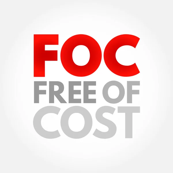 Foc Free Cost Akronym Geschäftsidee Hintergrund — Stockvektor