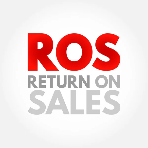 Ros Return Sales Измерение Насколько Эффективно Компания Превращает Продажи Прибыль — стоковый вектор