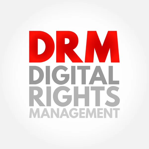 Drm Digital Rights Management Set Van Technologieën Voor Toegangscontrole Voor — Stockvector