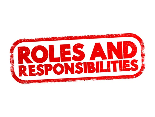 Roles Responsibilities Text Stamp Concept Background — Image vectorielle