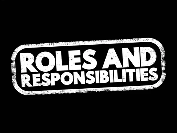 Roles Responsibilities Text Stamp Concept Background —  Vetores de Stock