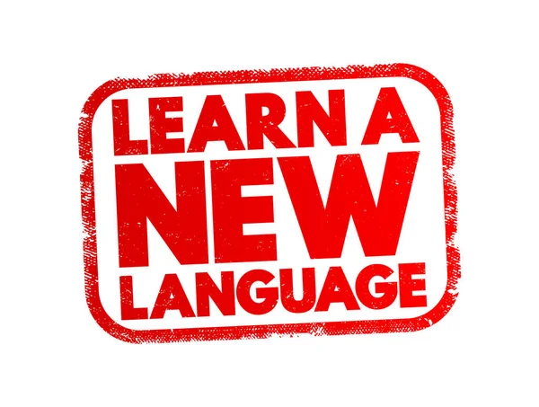 Μάθετε Μια Σφραγίδα Κειμένου Νέας Γλώσσας Φόντο Έννοια — Διανυσματικό Αρχείο