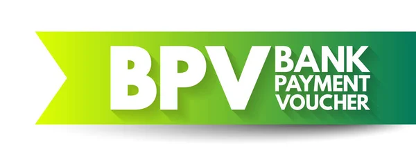 Bpv Bank Payment Voucher Записи Которые Влияют Банковские Счета Осуществлении — стоковый вектор