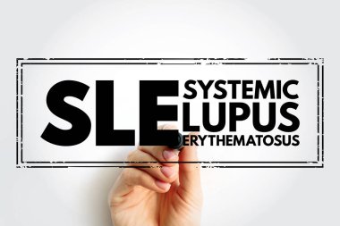 SLE Systemic Lupus Erythematosus - otoimmün bozukluk antikor ile karakterize edilen nükleer ve sitoplazmik antijenler, kısaltma metin damga kavramı kavramı