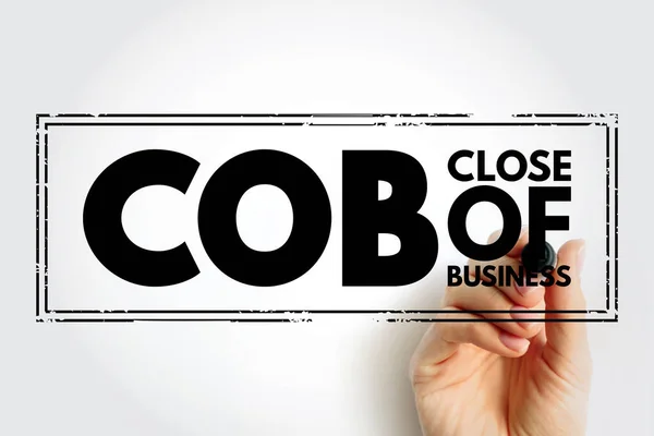 Cob Close Business End Business Day Acronym Text Stamp — Foto de Stock