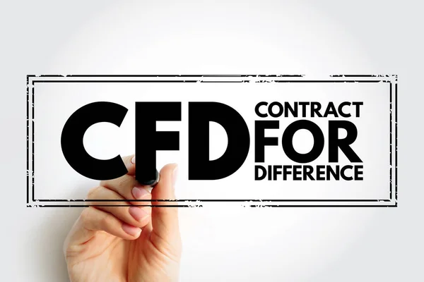 CFD Contract For Difference -  financial contract that pays the differences in the settlement price, acronym text stamp