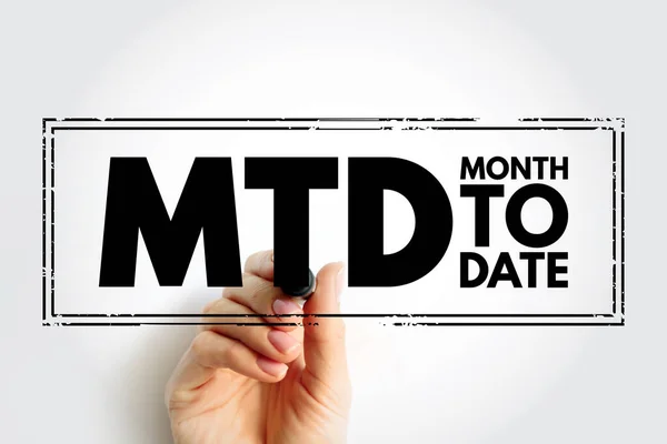 Mtd Month Date Period Starting Beginning Current Calendar Month Ending — стоковое фото