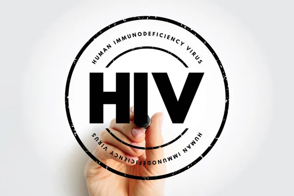 HIV Human Immunodeficiency Virus - virus that damages the cells in your immune system and weakens your ability to fight everyday infections and disease, acronym text stamp concept background