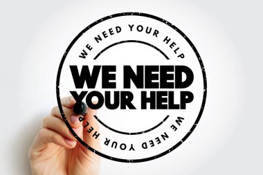 Yardımınıza ihtiyacımız var Mesaj damgası, kavram geçmişi