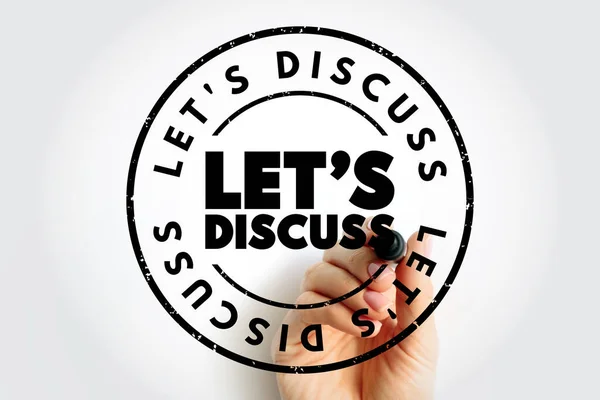 Let Discuss Text Stamp Concept Background — Stock Photo, Image