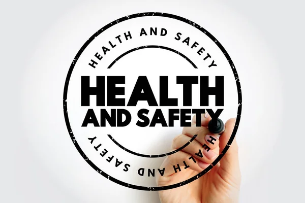 Σφραγίδα Κειμένου Για Την Υγεία Και Την Ασφάλεια Υπόβαθρο Ιατρικής — Φωτογραφία Αρχείου