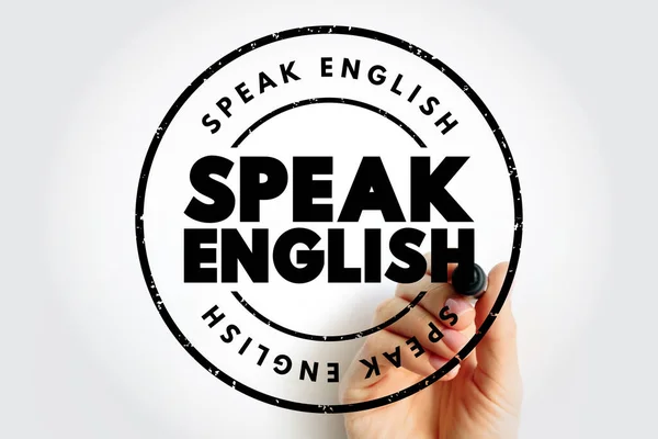 Speak English Text Stamp Education Concept Background — Zdjęcie stockowe