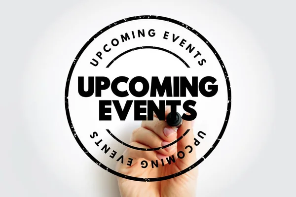 Upcoming Events Text Stamp Concept Background — Stockfoto