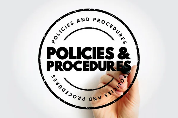 stock image Policies And Procedure text stamp, concept background