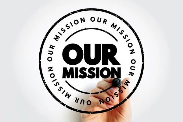 Our Mission Text Stamp Business Concept Background — Stock Photo, Image