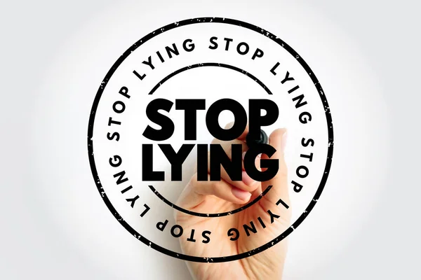 Smettere Mentire Timbro Testo Sfondo Concetto — Foto Stock