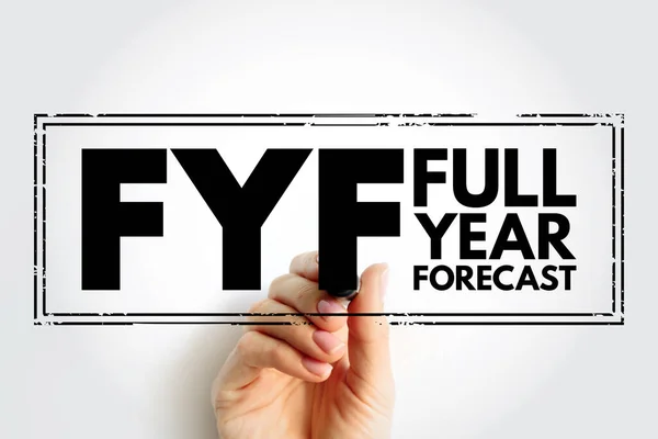 Fyf Full Year Forecast Year Ahead Prediction Various Financial Logistic — Stock fotografie