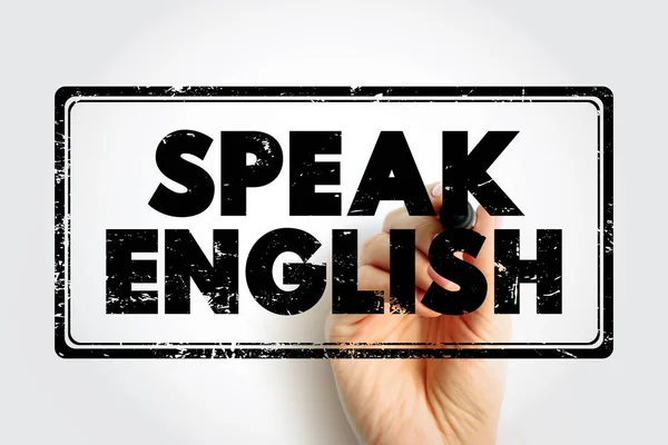 Speak English Text Stamp Education Concept Background — Stock fotografie