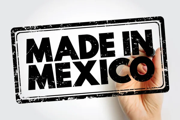 Fabriqué Mexique Texte Emblème Timbre Concept Arrière Plan — Photo