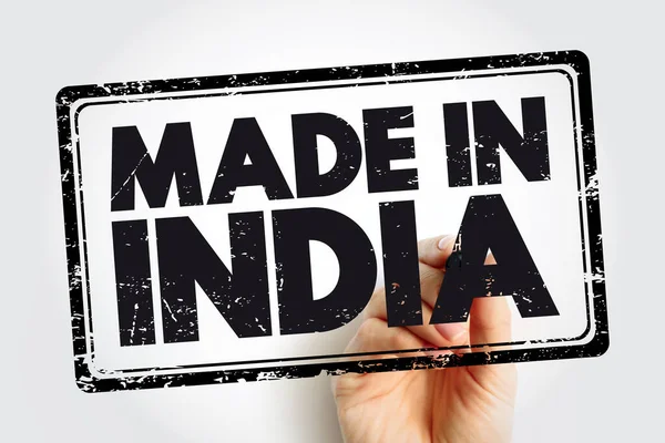 Made India Text Emblem Stamp Concept Background — Stock Fotó