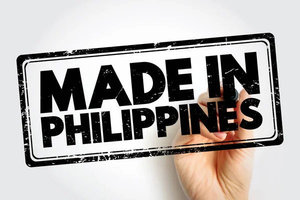 Hecho Filipinas Sello Emblema Texto Fondo Concepto — Foto de Stock