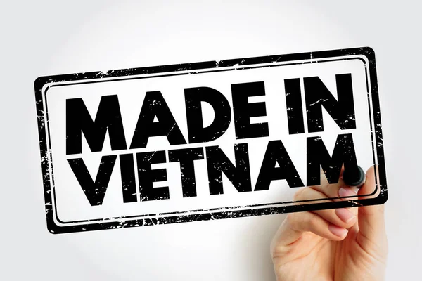 Made Vietnam Selo Emblema Texto Fundo Conceito — Fotografia de Stock