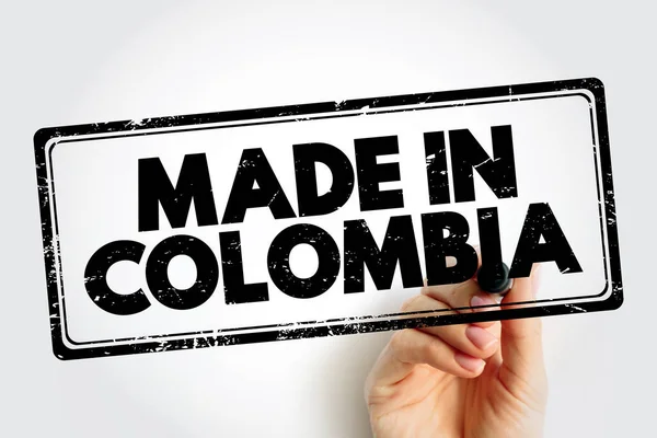 Made Colombia Emblema Testo Timbro Concetto Sfondo — Foto Stock