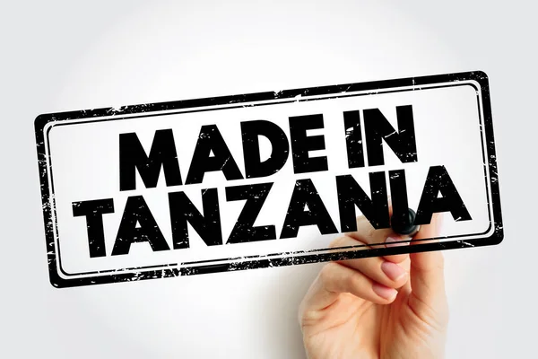 Made Tanzania Text Emblem Stamp Concept Background — Foto Stock