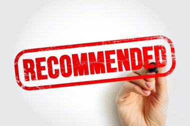 RECOMMENDED text stamp, business concept background