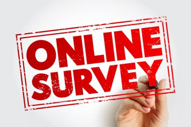 Çevrimiçi Anket - hedef kitlenizin internet üzerinden tamamladığı yapılandırılmış anket, metin kavramı damgası