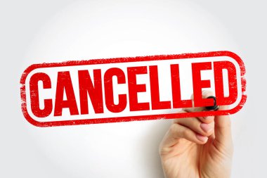Cancelled text stamp, business concept background