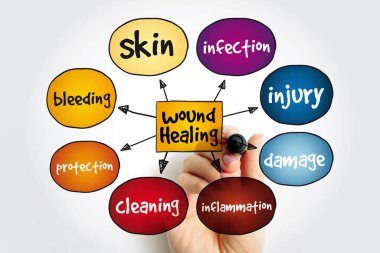 Wound Healing mind map, health concept for presentations and reports clipart