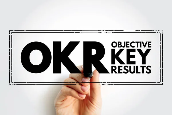 Okr Objective Key Results Goal Setting Framework Used Individuals Teams — Foto de Stock