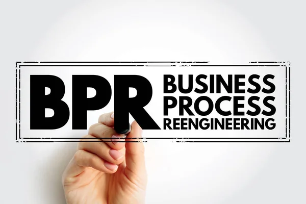 Bprビジネスプロセスの再構築 生産性 サイクルタイム 頭字語のテキストスタンプの劇的な改善を達成するためにコアビジネスプロセスの再設計 — ストック写真